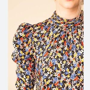 Veronica Beard VB Mena Ditsy Floral Silk Blouse Size